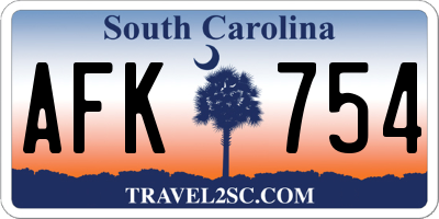 SC license plate AFK754