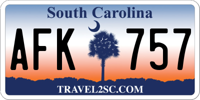 SC license plate AFK757