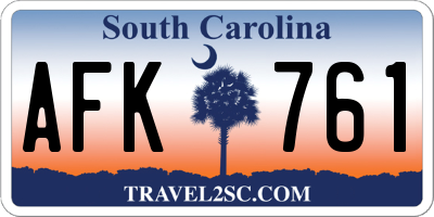 SC license plate AFK761