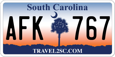 SC license plate AFK767