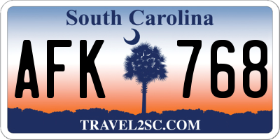 SC license plate AFK768