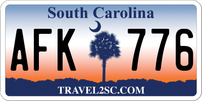 SC license plate AFK776