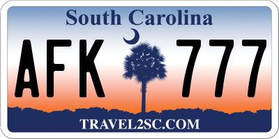SC license plate AFK777
