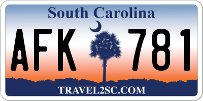 SC license plate AFK781