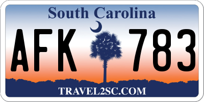 SC license plate AFK783