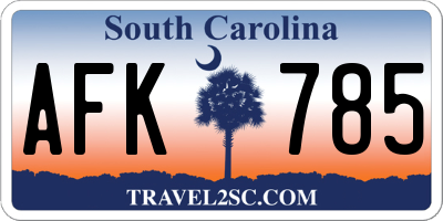 SC license plate AFK785