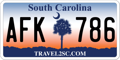 SC license plate AFK786