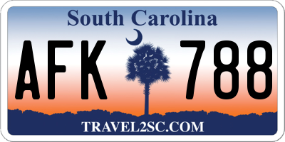 SC license plate AFK788