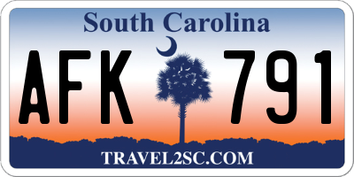SC license plate AFK791
