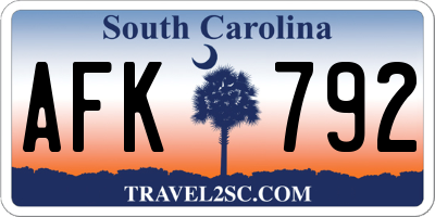 SC license plate AFK792
