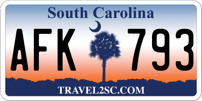 SC license plate AFK793