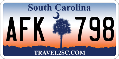 SC license plate AFK798