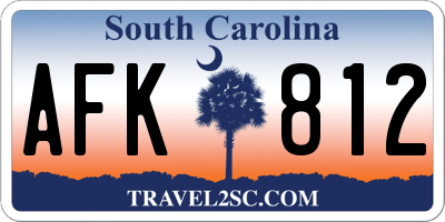 SC license plate AFK812
