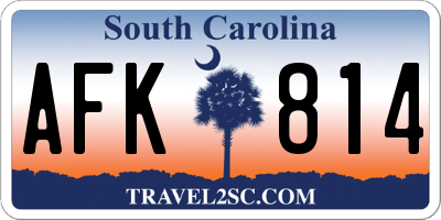 SC license plate AFK814