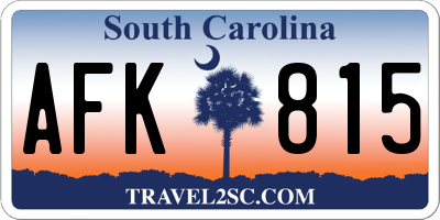 SC license plate AFK815