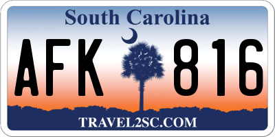 SC license plate AFK816