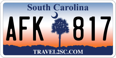 SC license plate AFK817