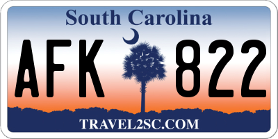 SC license plate AFK822