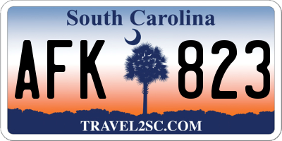 SC license plate AFK823