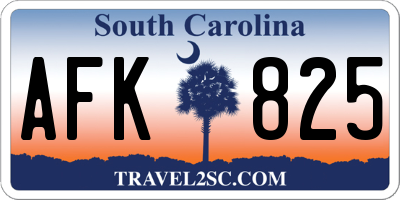 SC license plate AFK825