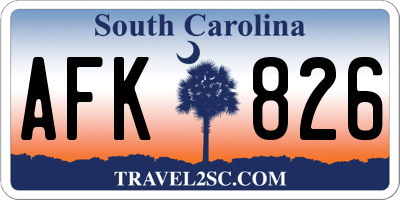 SC license plate AFK826