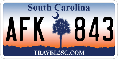 SC license plate AFK843