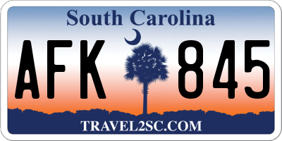 SC license plate AFK845
