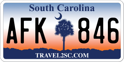 SC license plate AFK846