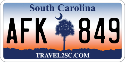 SC license plate AFK849