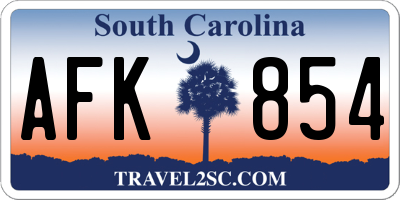 SC license plate AFK854