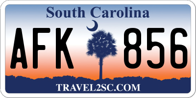 SC license plate AFK856