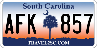 SC license plate AFK857