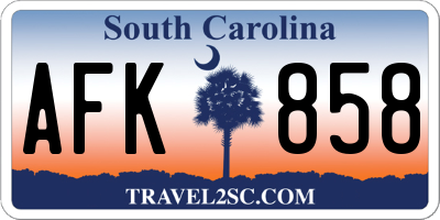 SC license plate AFK858