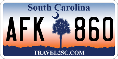 SC license plate AFK860
