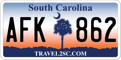 SC license plate AFK862