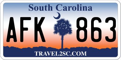 SC license plate AFK863