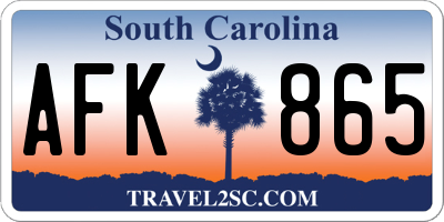 SC license plate AFK865