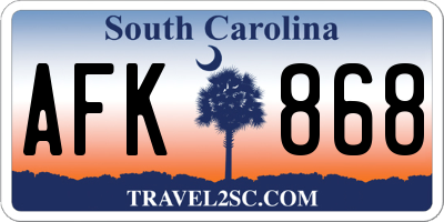 SC license plate AFK868