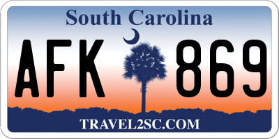 SC license plate AFK869