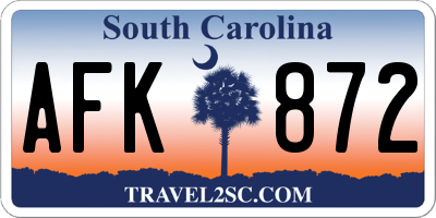 SC license plate AFK872