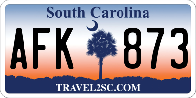 SC license plate AFK873