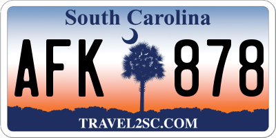 SC license plate AFK878