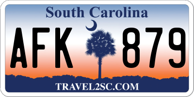 SC license plate AFK879