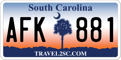 SC license plate AFK881