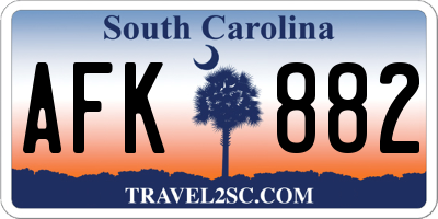 SC license plate AFK882