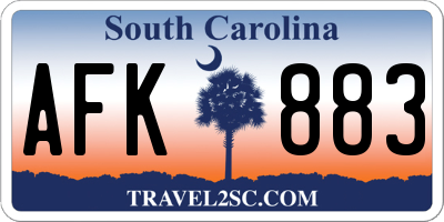 SC license plate AFK883