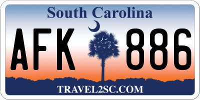 SC license plate AFK886