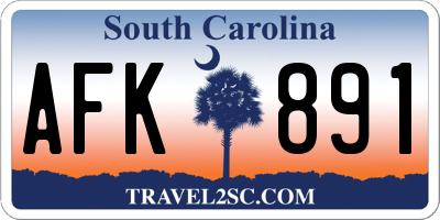 SC license plate AFK891
