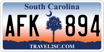 SC license plate AFK894