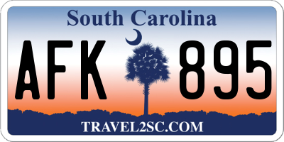 SC license plate AFK895